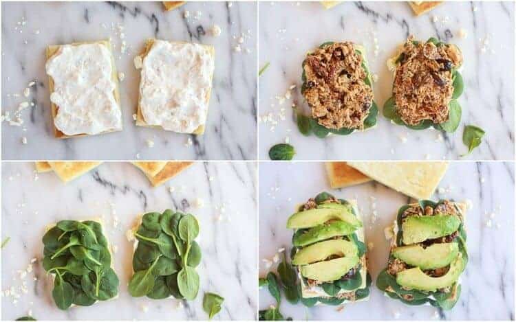 Greek Tuna Sun-Dried Tomato + Avocado Napoleon's