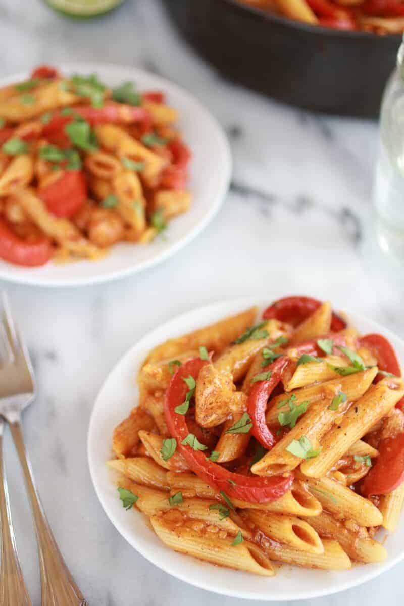 Fajita Chicken and Enchilada Pasta