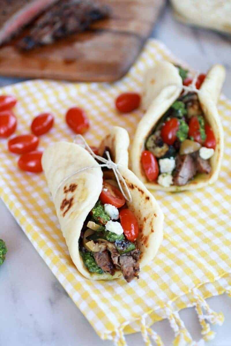 Greek Steak and Pesto Salad Gyros | https://fett-weg.today/