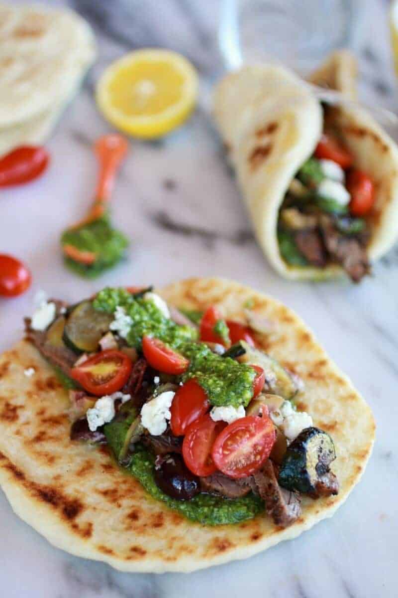 Greek Steak and Pesto Salad Gyros | https://fett-weg.today/