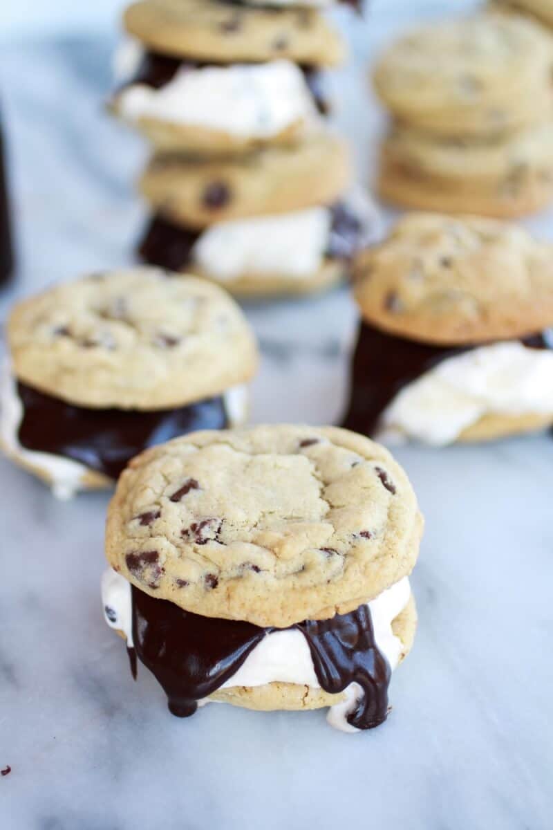 Hot Fudge Chocolate Chip Cookie Cookie Dough Ice Cream Sandwich | https://fett-weg.today/