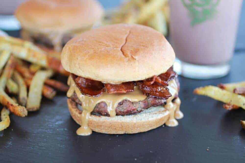Peanut Butter Burgers with Slim Jim Fries and Chocolate Malted Milkshake | https://fett-weg.today/