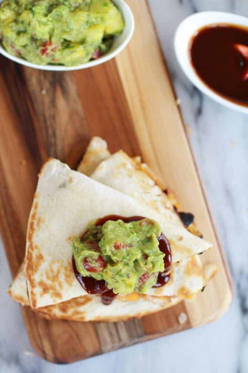 Hawaiian BBQ Quesadillas with Pineapple-Mango Guacamole | halfbakedharvest.com