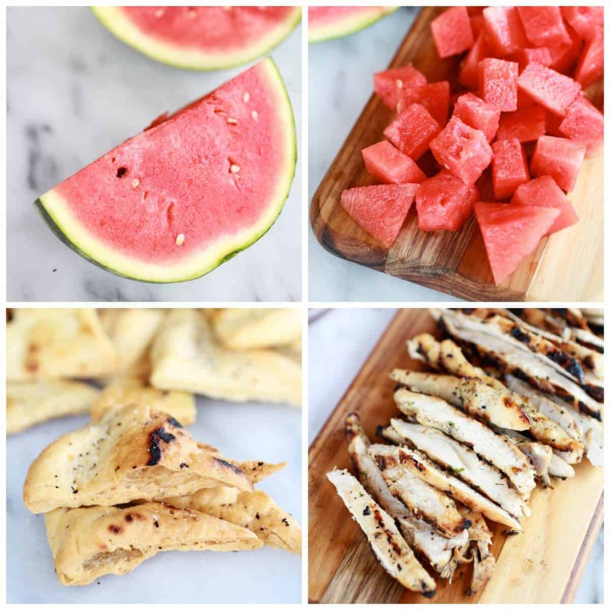 Chicken Gyro Salad with Homemade Pita Chips, Watermelon + Feta | halfbakedharvest.com