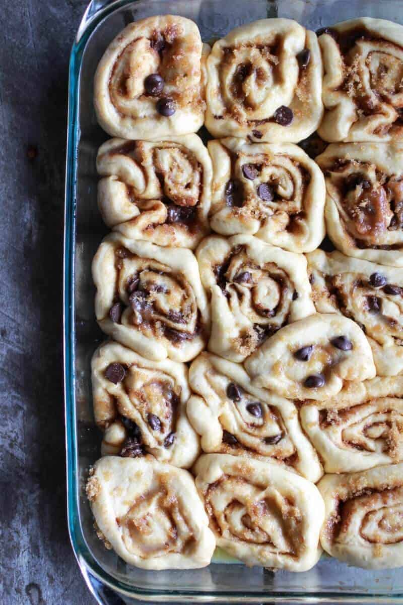 Chocolate Chip Stuffed Cinnamon Roll Ice Cream with Vanilla Bean Brown Butter Sauce | halfbakedharvest.com