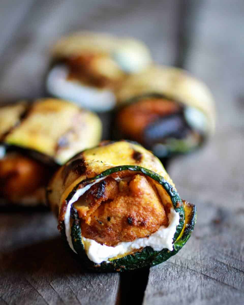 Curried Zucchini, Chicken and Goat Cheese Rolls with Cashew Mango Fried Rice | halfbakedharvest.com