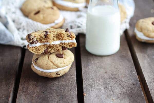 Chocolate Chip Banana FlufferNutter Sandwich Cookies | halfbakedharvest.com