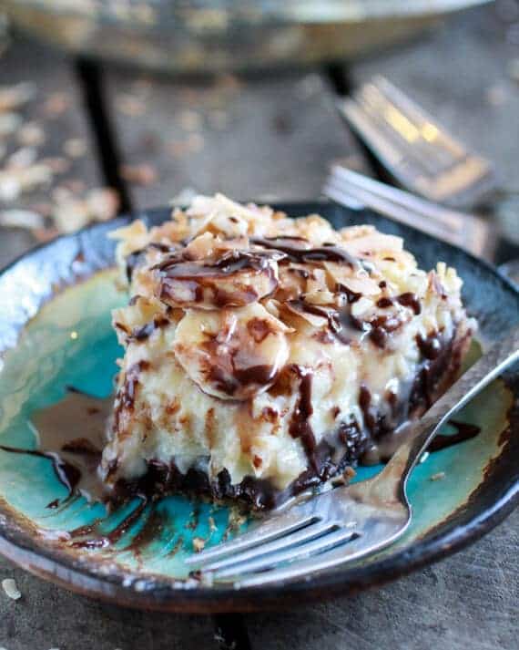 Coconut Banana Cream Chocolate Truffle Pie | halfbakedharvest.com