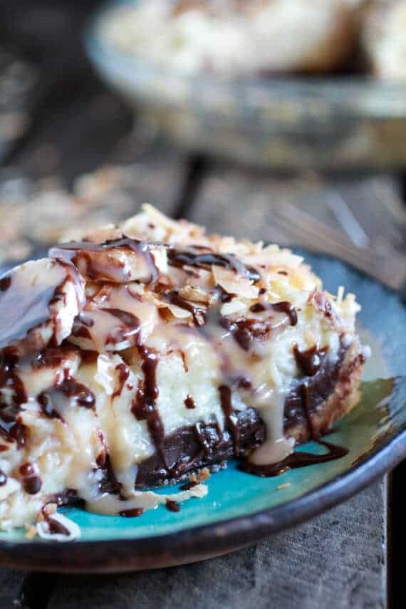 Coconut Banana Cream Chocolate Truffle Pie | halfbakedharvest.com