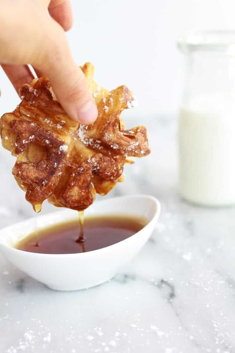 Mini Whole Wheat Cinnamon French Toast Waffle Dunkers | halfbakedharvest.com