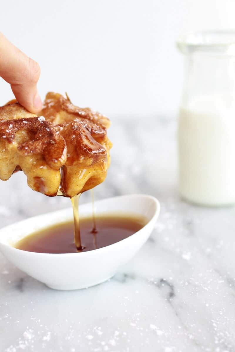 Mini Whole Wheat Cinnamon French Toast Waffle Dunkers | halfbakedharvest.com
