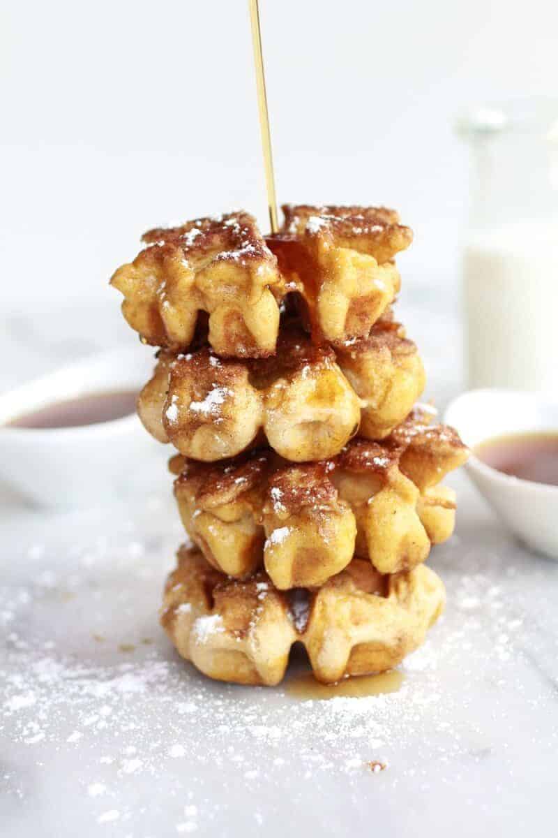 Mini Whole Wheat Cinnamon French Toast Waffle Dunkers | halfbakedharvest.com