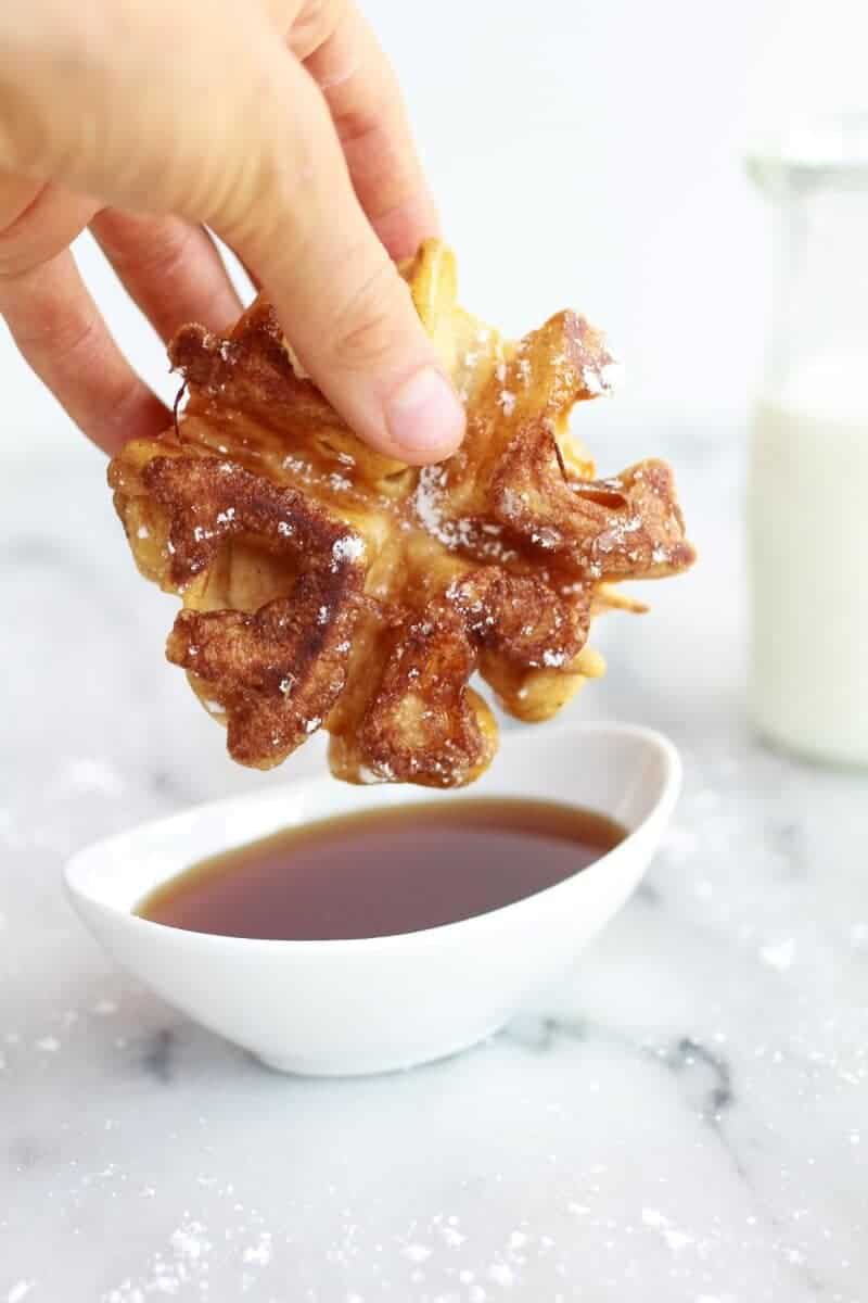 Mini Whole Wheat Cinnamon French Toast Waffle Dunkers | halfbakedharvest.com