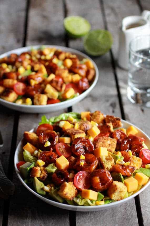 Spicy Beer and Butter Shrimp + Cornbread Panzanella Salad | halfbakedharvest.com