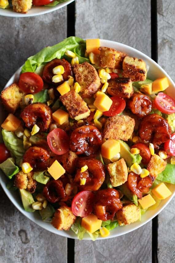 Spicy Beer and Butter Shrimp + Cornbread Panzanella Salad | halfbakedharvest.com