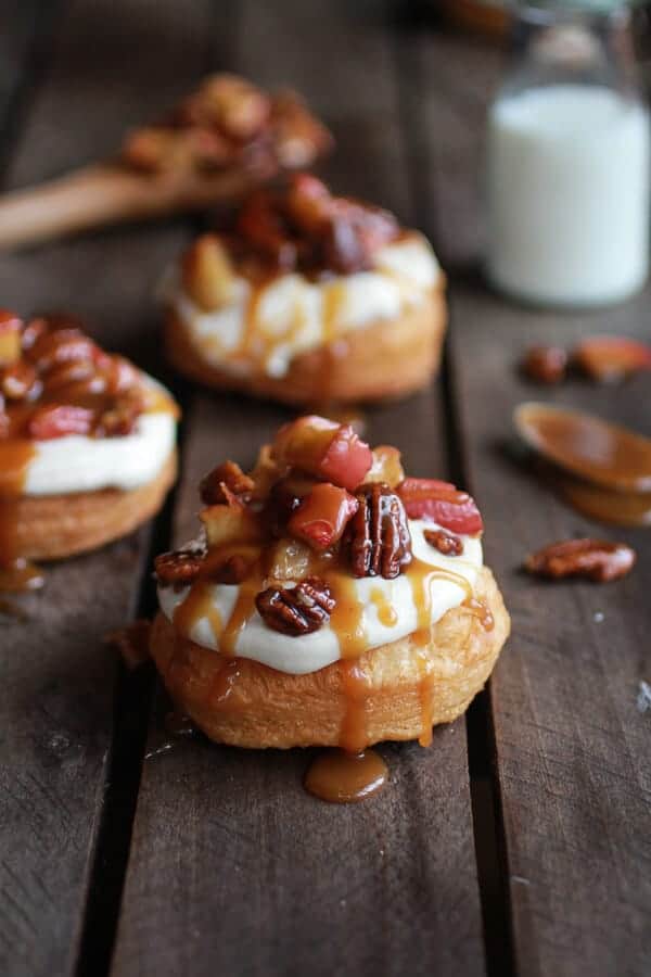 Apple Pecan Pie Cronuts with Apple Cider Caramel Drizzle | halfbakedharvest.com