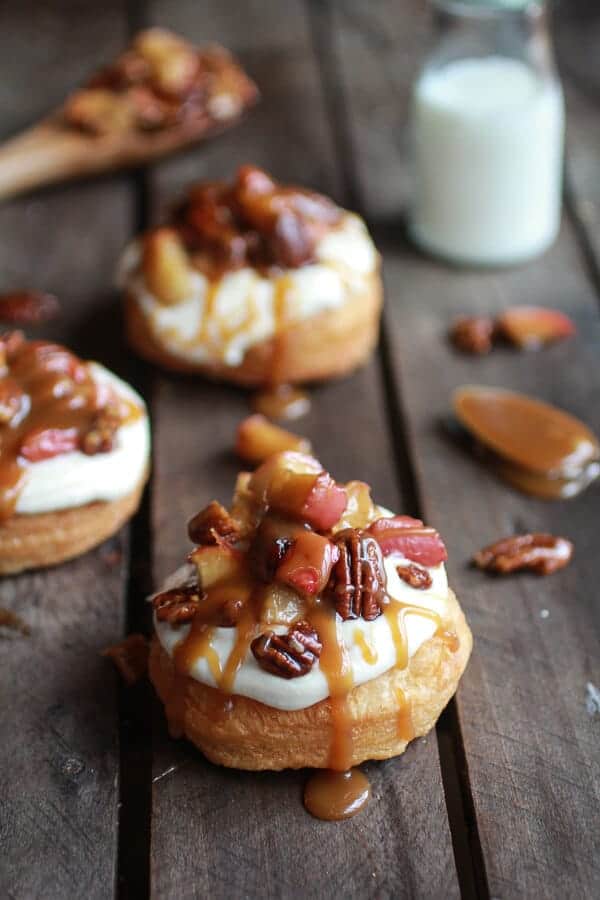 Apple Pecan Pie Cronuts with Apple Cider Caramel Drizzle | halfbakedharvest.com