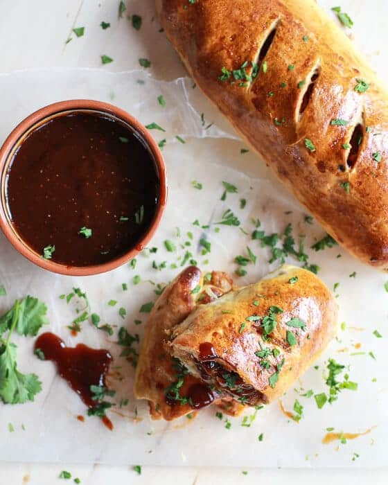 Caramelized Onion and BBQ Chicken Strombolis | halfbakedharvest.com