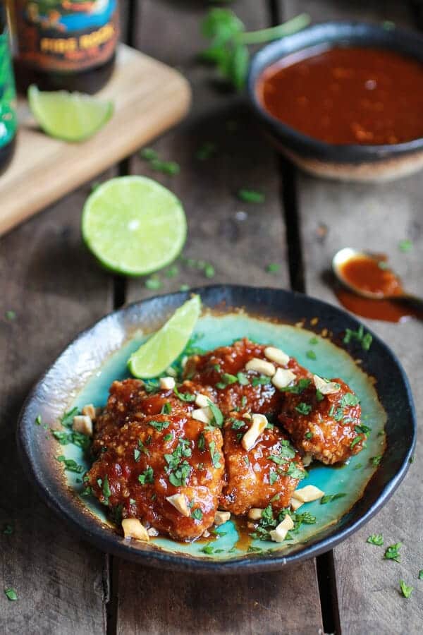 Sweet and Sour Sticky Thai Boneless Oven Baked Chicken Wings | halfbakedharvest.com