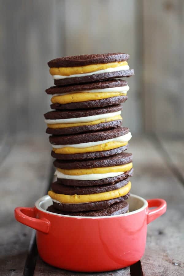Double Stuffed Pumpkin Pie Oreos | halfbakedharvest.com