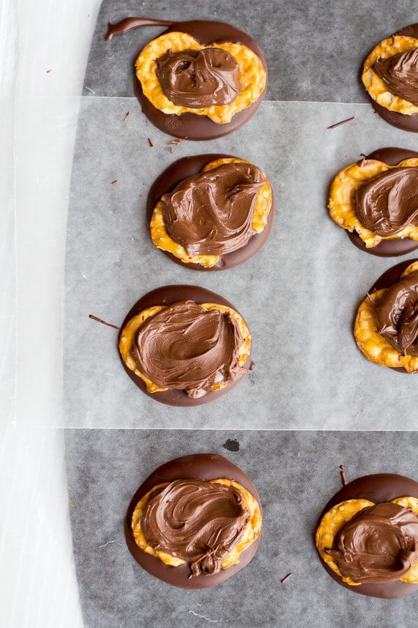 (Idiot Proof) Salted Chocolate Covered Pretzel Nutella Turtle Cookies | halfbakedharvest.com