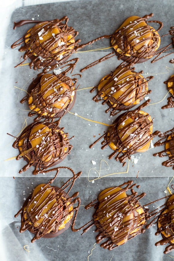 (Idiot Proof) Salted Chocolate Covered Pretzel Nutella Turtle Cookies | halfbakedharvest.com