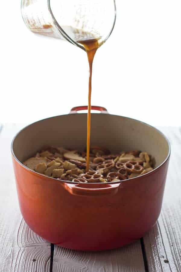 Mom's Secret Christmas Eve Chex Mix | halfbakedharvest.com