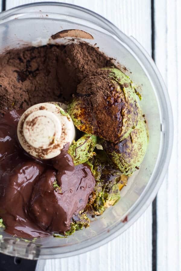 Dark Chocolate Avocado Mousse with Coconut Caramelized Bananas | halfbakedharvest.com