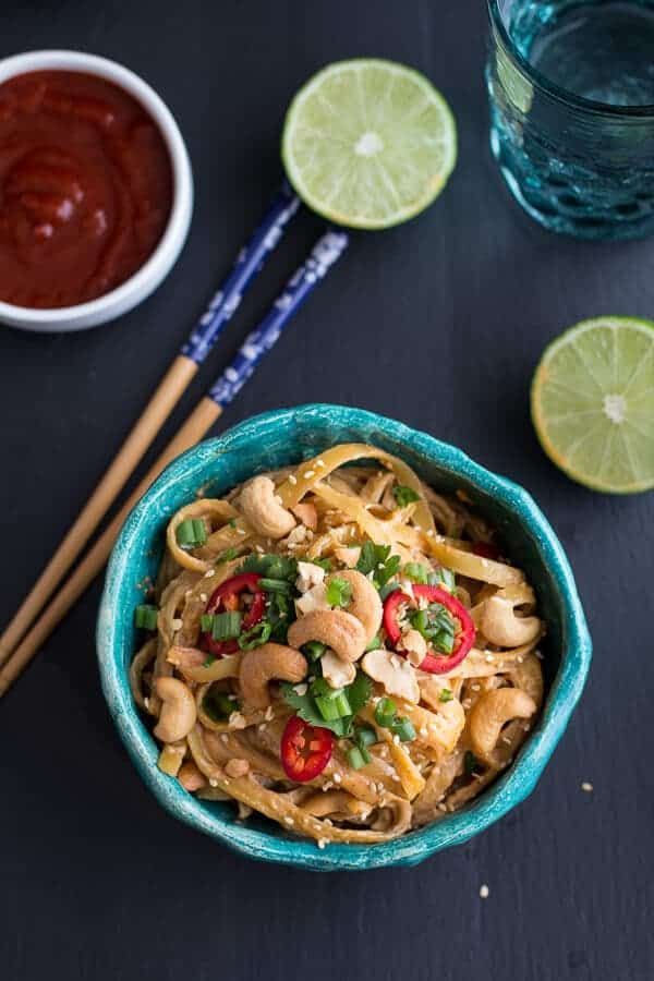 20 Minute Sriracha Lime and Creamy Cashew Fettuccine | halfbakedharvest.com