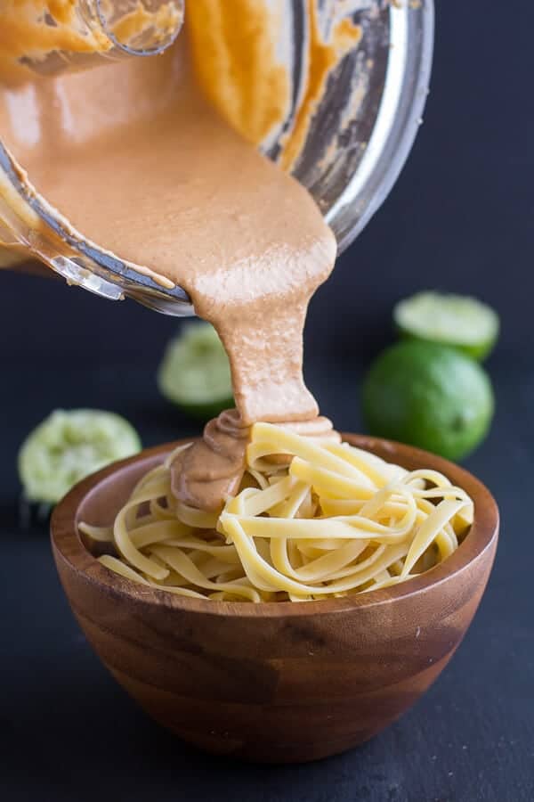 20 Minute Sriracha Lime and Creamy Cashew Fettuccine | halfbakedharvest.com