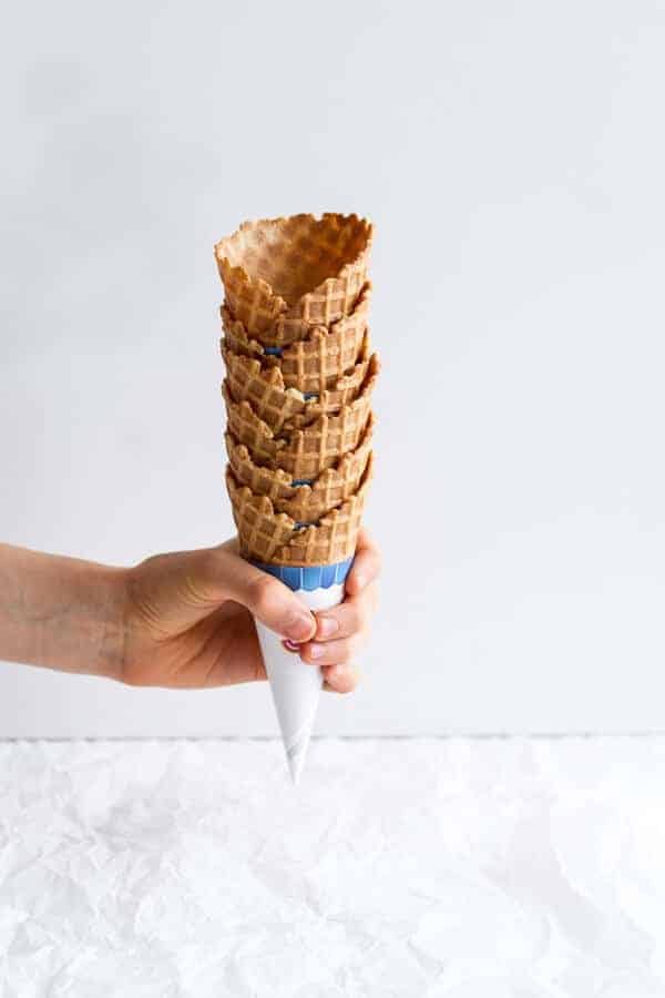 Banoffee + Nutella Greek Yogurt Waffle Cone Parfaits with Cashew Caramel Popcorn | halfbakedharvest.com