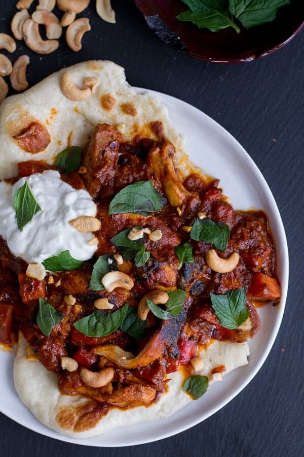 Saucy Indian Spiced Chicken with Naan | halfbakedharvest.com