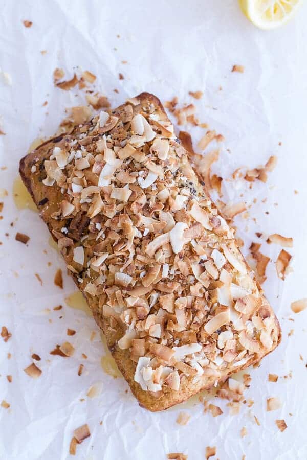 Toasted Coconut Lemon Bread with Salted Honey Butter | halfbakedharvest.com