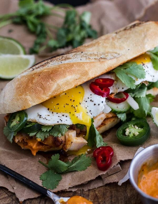 Mahi Mahi Banh Mi with Spicy Curried Mayo + Fried Eggs | halfbakedharvest.com