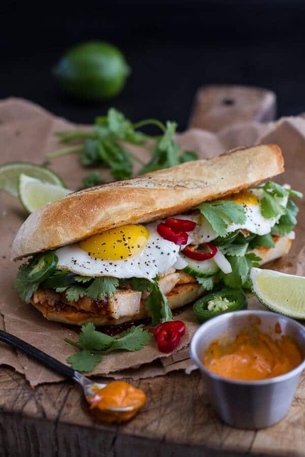 Mahi Mahi Banh Mi with Spicy Curried Mayo + Fried Eggs | halfbakedharvest.com