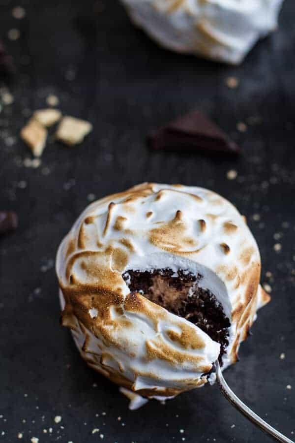 Meringue Encased Chocolate Mousse S'more Cakes | halfbakedharvest.com