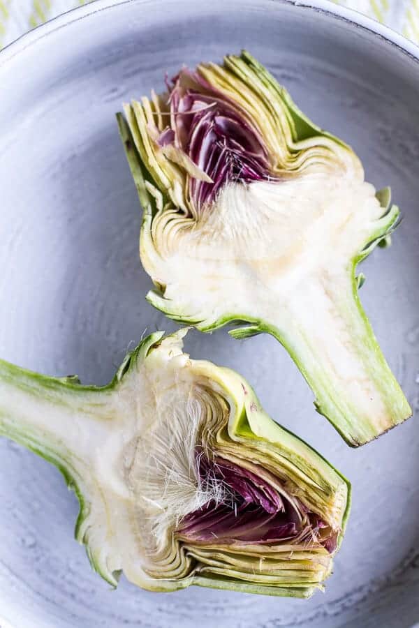 Pan Fried Lemony Artichokes with Asparagus Pistachio Pesto Pasta | halfbakedharvest.com