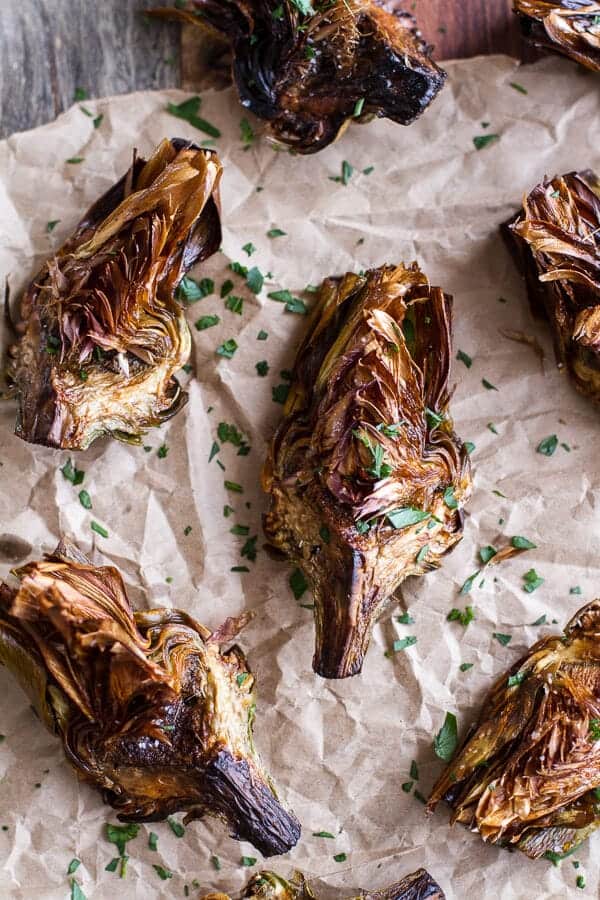 Pan Fried Lemony Artichokes with Asparagus Pistachio Pesto Pasta | halfbakedharvest.com
