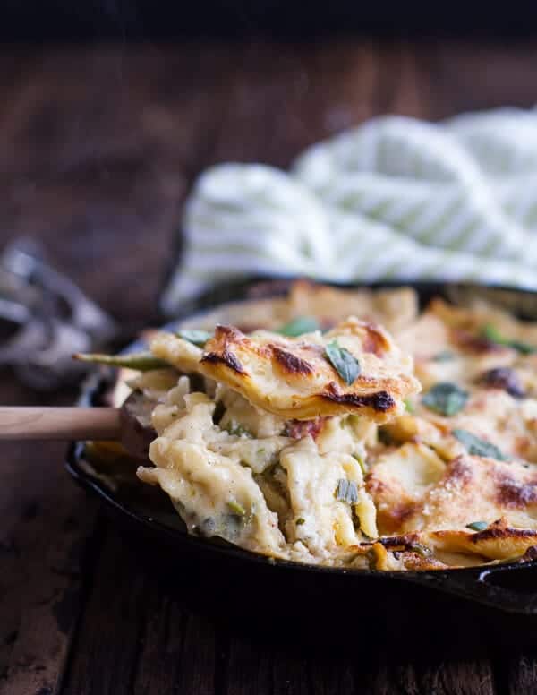 Quick and Simple Springtime Skillet Lasagna with a Mediterranean Kick | halfbakedharvest.com
