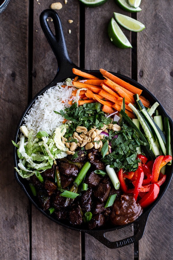 Vietnamese Shaken Beef Bowl with Hoisin Sauce | halfbakedharvest.com