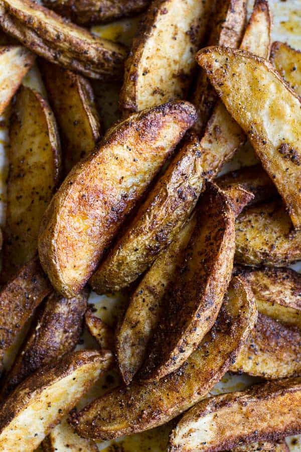 Cajun Shrimp 'n' Chips Po Boy Salad with Avocado Tarter Sauce | halfbakedharvest.com