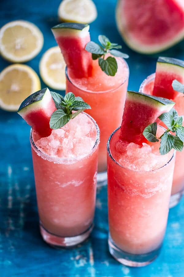 Pink Watermelon Lemonade Slushies | halfbakedharvest.com @hbharvest