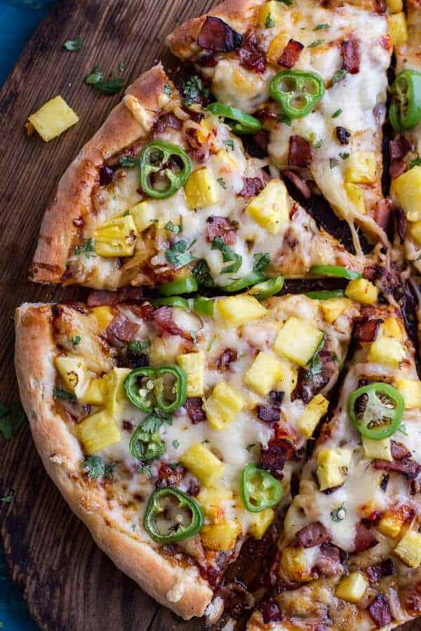 The TJ Hooker Pizza (Chipotle BBQ and Sweet Chili Pineapple + Jalapeño Pizza with Bacon)! | halfbakedharvest.com