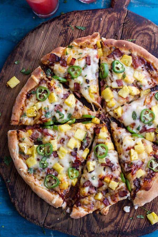 The TJ Hooker Pizza (Chipotle BBQ and Sweet Chili Pineapple + Jalapeño Pizza with Bacon)! | halfbakedharvest.com