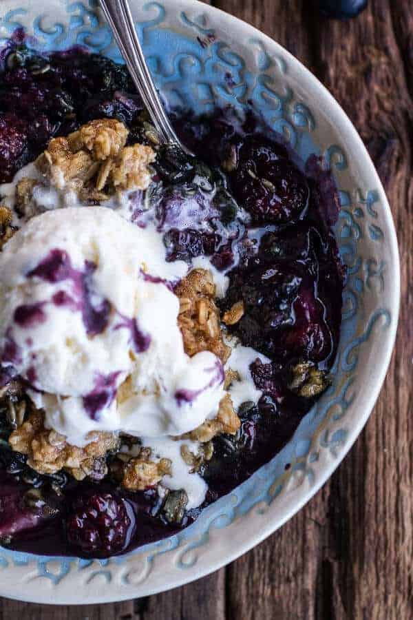 Triple Berry Kahlua Crisp with Double the Crumble | halfbakedharvest.com