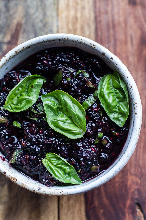 Grilled Brie with Blackberry Basil Smash Salsa + Charred Bread | halfbakedharvest.com