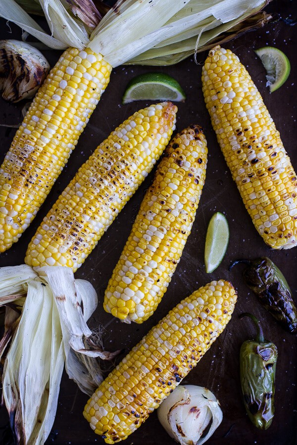Grilled Chiles Rellenos with Chipotle Peach Mojo Shrimp | halfbakedharvest.com