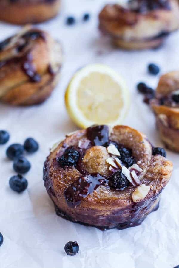 Vanilla Bean Blueberry Lemon + Cream Cheese Swirl Sticky Buns | halfbakedharvest.com
