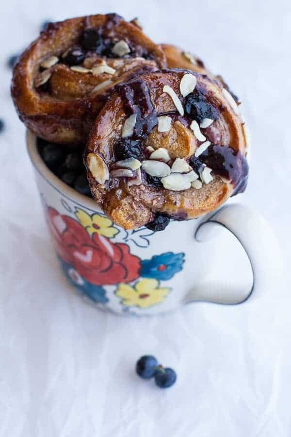 Vanilla Bean Blueberry Lemon + Cream Cheese Swirl Sticky Buns | halfbakedharvest.com