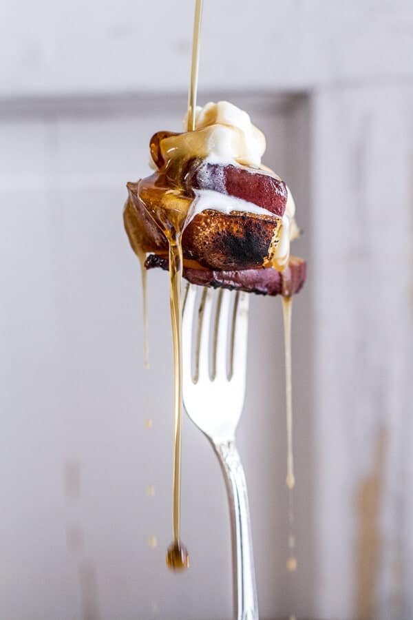 Brown Sugar Peaches and Cream Grilled French Toast | halfbakedharvest.com